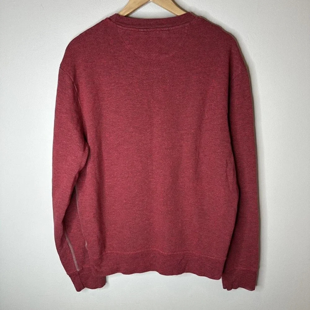 True Religion Sweater Men’s‎ Large Red Crew Neck Cotton Sweatshirt Logo Imprint